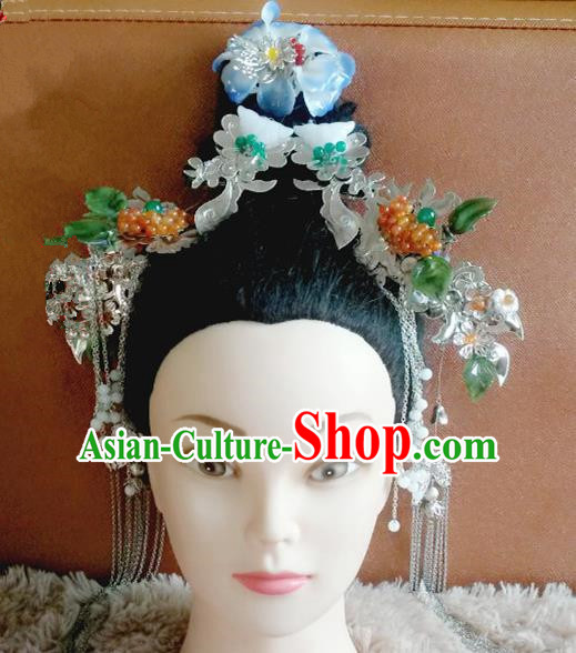 Handmade Chinese Traditional Hanfu Hairpins Tassel Step Shake Ancient Tang Dynasty Queen Hair Accessories for Women