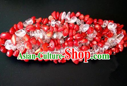 Chinese Handmade Hanfu Palace Pomegranate Seed Hair Crown Hairpins Traditional Ancient Princess Hair Accessories for Women