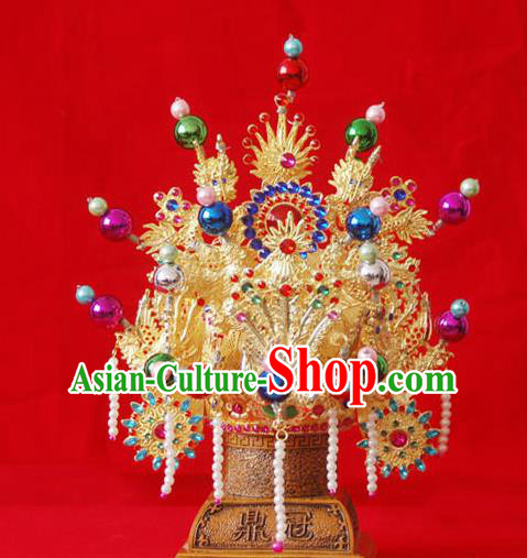 Handmade Chinese Ancient Goddess Hat Queen Tassel Phoenix Coronet Hairpins Traditional Hanfu Hair Accessories for Women