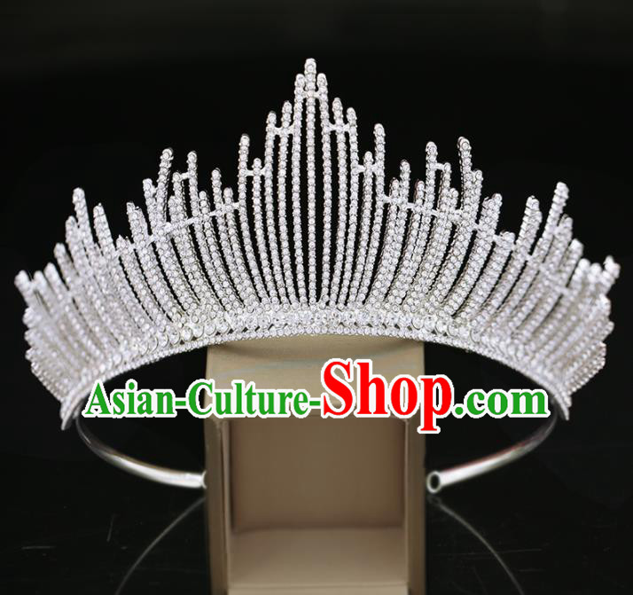 Top Grade Handmade Baroque Bride Crystal Royal Crown Princess Wedding Hair Accessories for Women