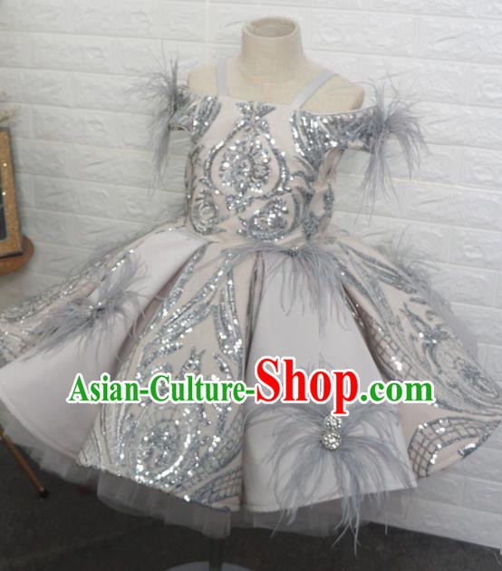 Top Grade Stage Show Dance Bubble Full Dress Catwalks Court Princess Costume for Kids