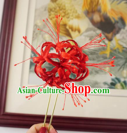 Red Spider Lily Flower Hand Embroidery Full Kit 20cm – MiuEmbroidery