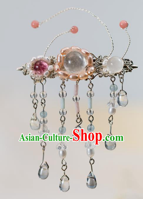 Chinese Handmade Hanfu Pearls Hair Claw Hairpins Ancient Princess Hair Accessories Headwear for Women