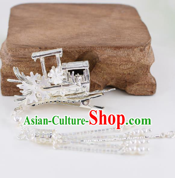 Chinese Handmade Palace Tassel Hair Claw Hairpins Ancient Princess Hanfu Hair Accessories Headwear for Women