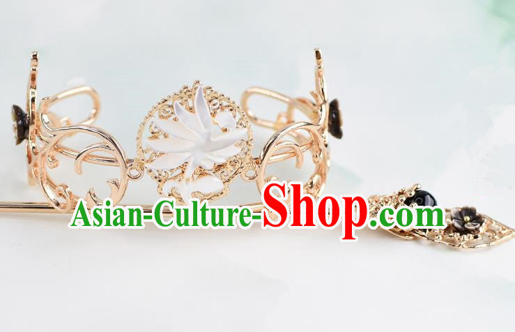 Chinese Traditional Swordsman Hair Accessories Ancient Prince Lotus Hairdo Crown for Men