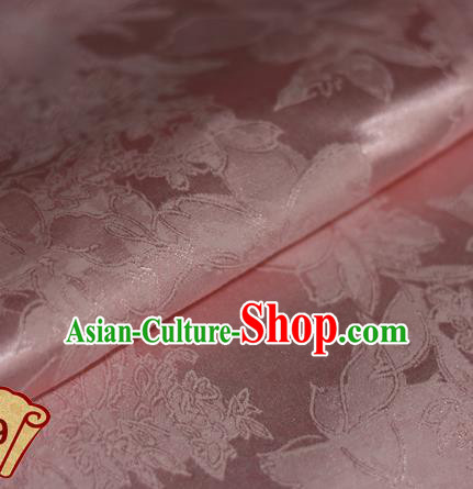 Chinese Traditional Flowers Pattern Pink Brocade Cheongsam Classical Fabric Satin Material Silk Fabric