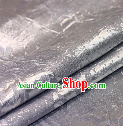 Chinese Traditional Hanfu Grey Brocade Material Cheongsam Classical Fabric Satin Silk Fabric