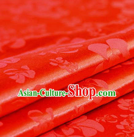 Chinese Traditional Pattern Hanfu Red Brocade Material Cheongsam Classical Fabric Satin Silk Fabric