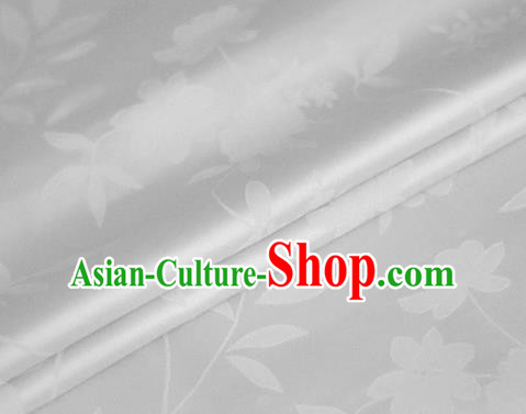 Chinese Traditional Hanfu Royal Pattern White Brocade Material Cheongsam Classical Fabric Satin Silk Fabric