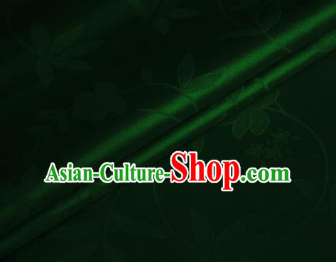 Chinese Traditional Hanfu Royal Pattern Deep Green Brocade Material Cheongsam Classical Fabric Satin Silk Fabric