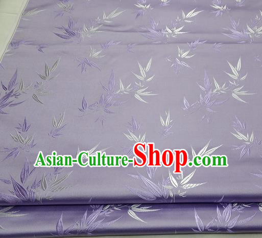 Chinese Traditional Tang Suit Satin Fabric Royal Bamboo Pattern Purple Brocade Material Classical Silk Fabric