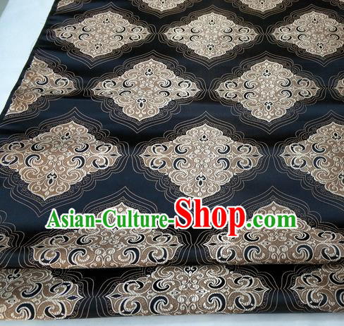 Chinese Traditional Tang Suit Black Brocade Royal Pattern Satin Fabric Material Classical Silk Fabric