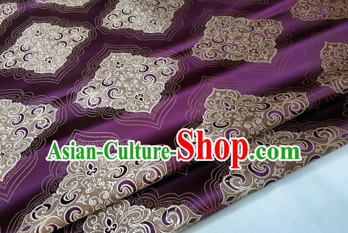 Chinese Traditional Tang Suit Purple Brocade Royal Pattern Satin Fabric Material Classical Silk Fabric