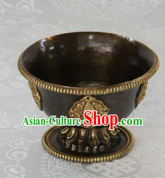 Chinese Traditional Buddhism Copper Bowl Feng Shui Items Vajrayana Buddhist Cup Decoration