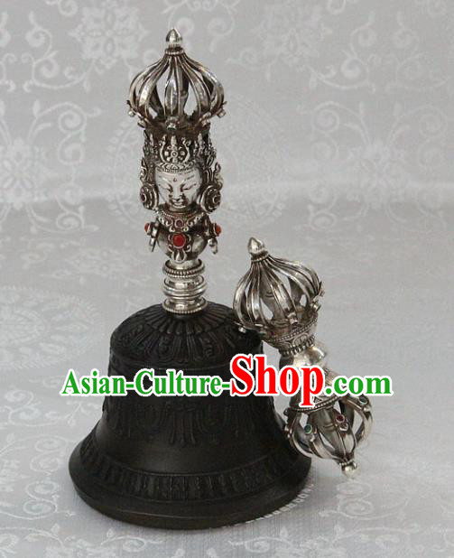 Chinese Traditional Feng Shui Items Copper Bell Buddhism Vajra Pestle Buddhist Musical Instrument