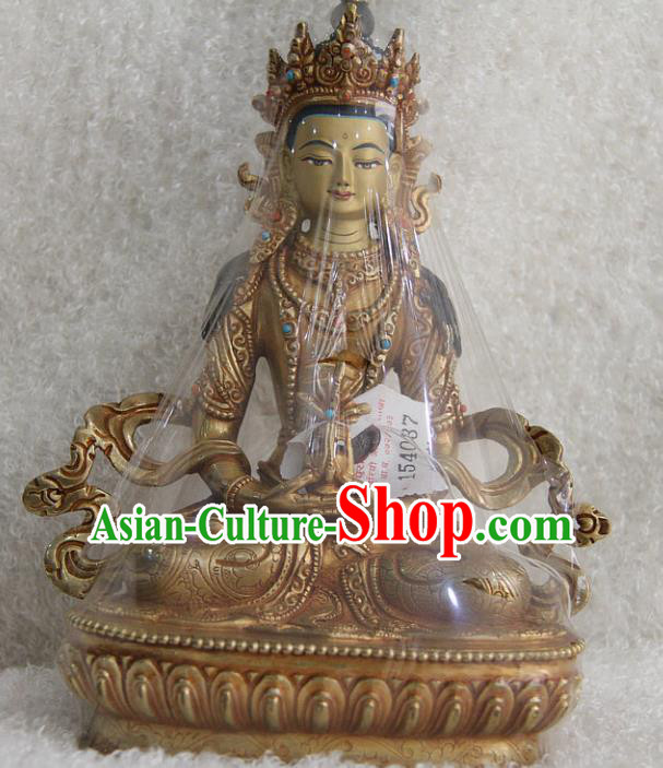 Chinese Traditional Buddhist Copper Buddha Longevity Statue Tibetan Buddhism Feng Shui Items Sculpture