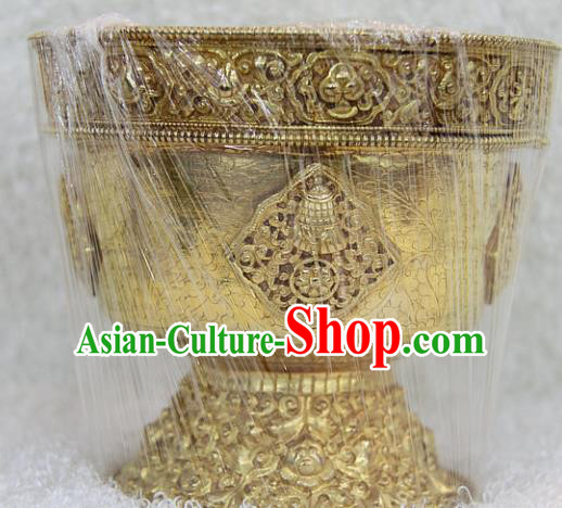 Chinese Traditional Buddhist Offersacrifice Brass Bowl Buddha Cup Decoration Tibetan Buddhism Feng Shui Items