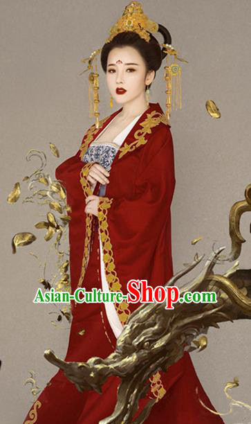 Chinese Ancient Imperial Empress Hanfu Dress Traditional Tang Dynasty Court Queen Historical Costume for Women