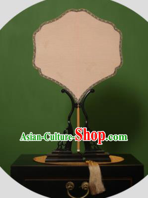 Chinese Traditional Handmade Kesi Pink Silk Fans Classical Palace Fans for Women