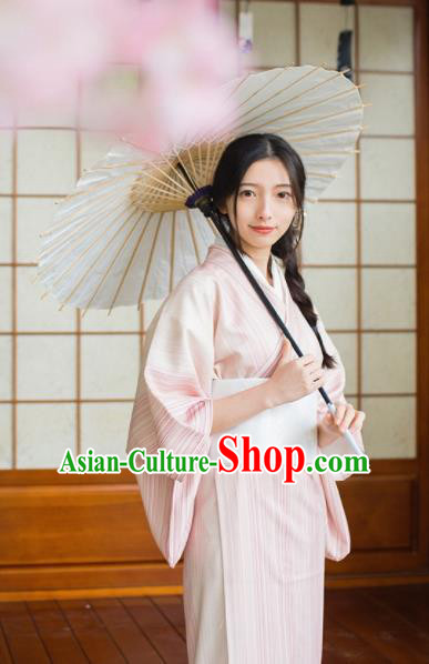 Japanese Traditional Handmade Pink Kimono Dress Asian Japan Geisha Yukata Costume for Women