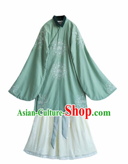 Chinese Ancient Ming Dynasty Nobility Lady Historical Costume Traditional Embroidered Hanfu Dress for Women