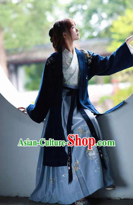 Chinese Ancient Han Dynasty Nobility Lady Historical Costume Traditional Embroidered Hanfu Dress for Women