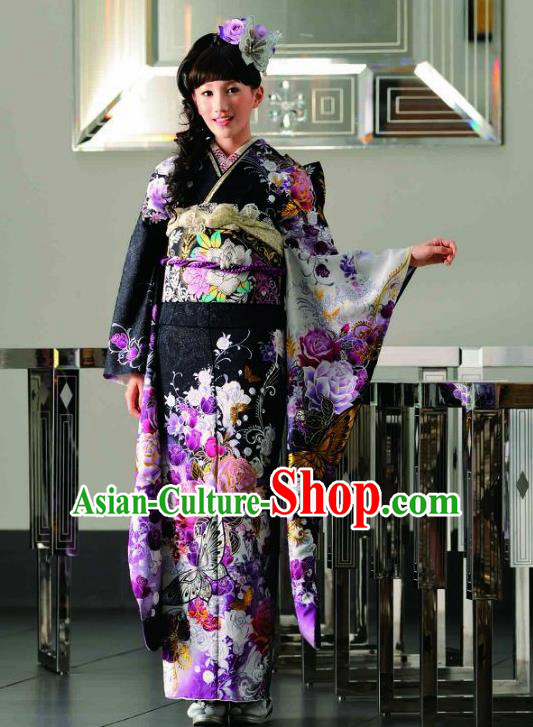 Purple Geisha Kimono women's Kimono