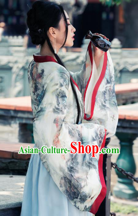 Ancient Chinese Jin Dynasty Historical Costume Traditional Court Princess Hanfu Dress for Women