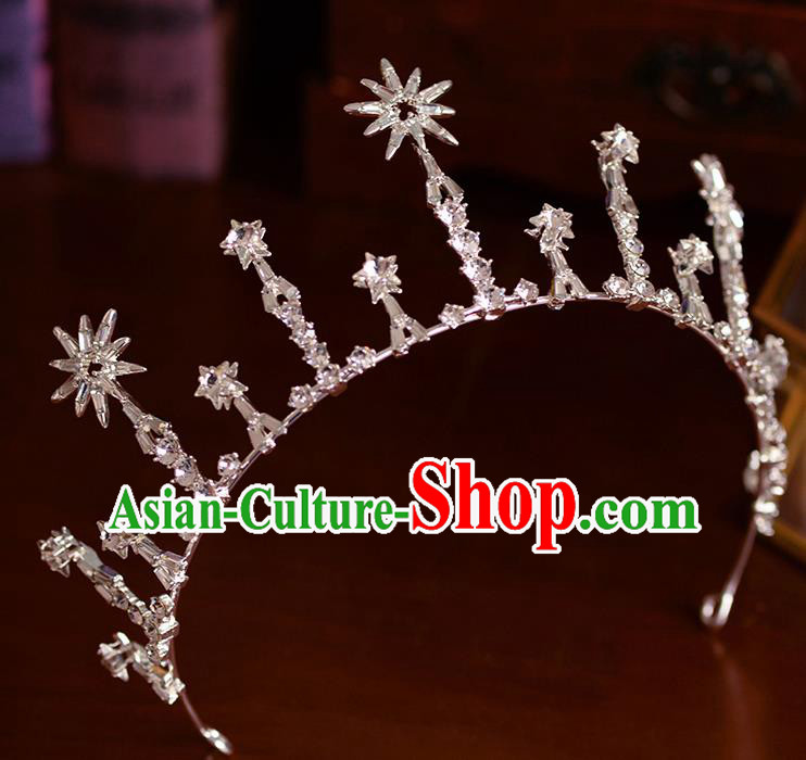 Handmade Wedding Hair Accessories Baroque Bride Zircon Royal Crown for Women