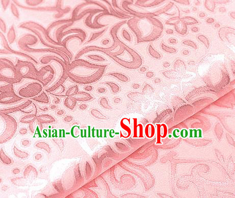Asian Chinese Traditional Royal Lotus Pattern Light Pink Brocade Cheongsam Silk Fabric Chinese Satin Fabric Material