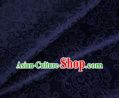 Asian Chinese Traditional Twine Grass Pattern Royalblue Brocade Cheongsam Silk Fabric Chinese Satin Fabric Material
