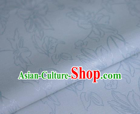 Asian Chinese Traditional Classical Jacquard Pattern Blue Brocade Cheongsam Silk Fabric Chinese Satin Fabric Material