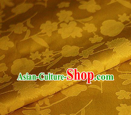 Asian Chinese Classical Pattern Golden Brocade Cheongsam Silk Fabric Chinese Traditional Satin Fabric Material