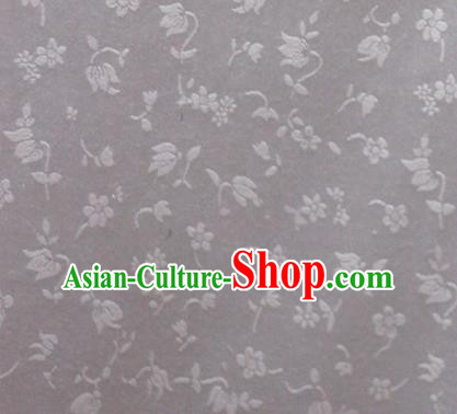 Chinese White Brocade Classical Tulip Pattern Design Satin Cheongsam Silk Fabric Chinese Traditional Satin Fabric Material
