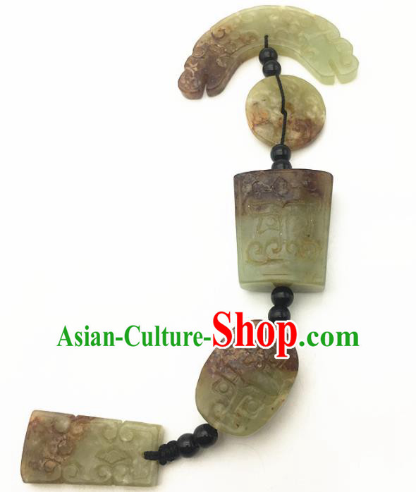Chinese Handmade Jade Craft Carving Jade Pendant Waist Accessories Jade Jewelry Decoration