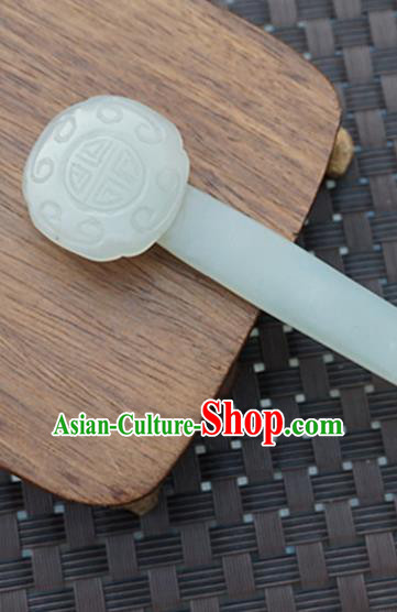 Chinese Handmade Jade Hairpins Carving Jade Hair Clip Hair Accessories for Women for Men