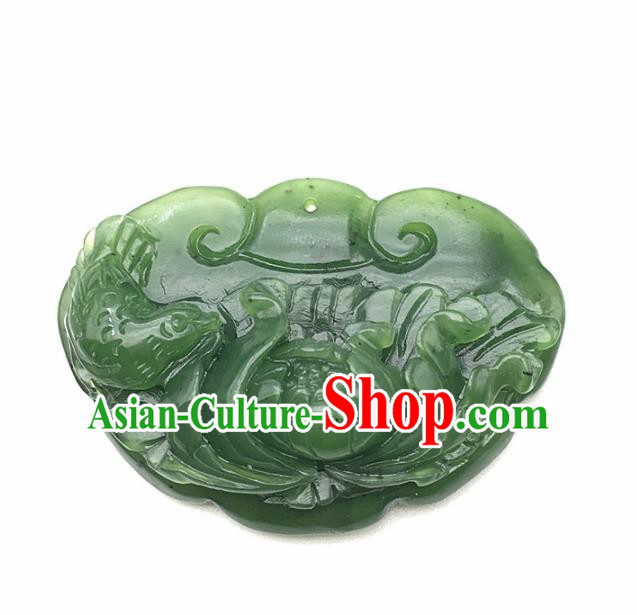Chinese Handmade Jade Craft Carving Hetian Jade Jewelry Accessories Jade Pendant
