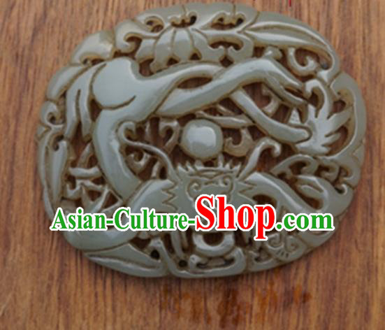 Chinese Handmade Jewelry Accessories Carving Jade Pendant Ancient Traditional Jade Craft Decoration