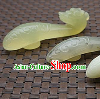 Chinese Handmade Jade Craft Carving Waist Accessories Jade Hook Pendant Jewelry Decoration