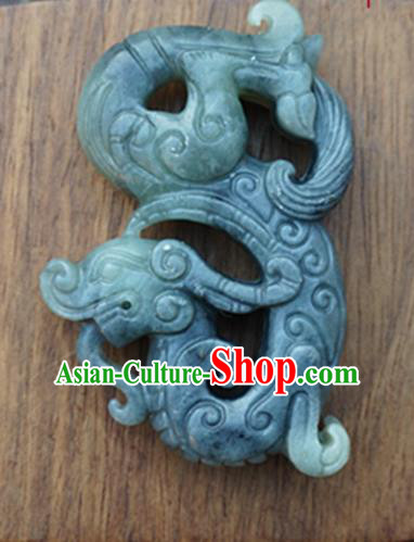 Chinese Ancient Jewelry Accessories Carving Pi Xiu Jade Pendant Traditional Handmade Jade Craft Decoration