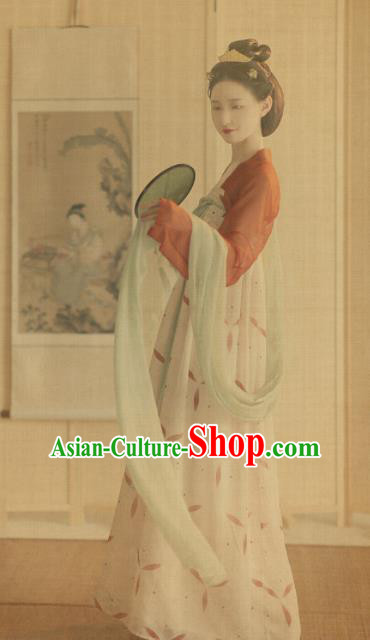 Chinese Ancient Drama Tang Dynasty Court Lady Hanfu Dress Traditional Historical Costume for Women