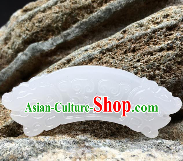 Handmade Chinese Carving Dragon Head Jade Pendant Jewelry Accessories Ancient Traditional Jade Craft Decoration