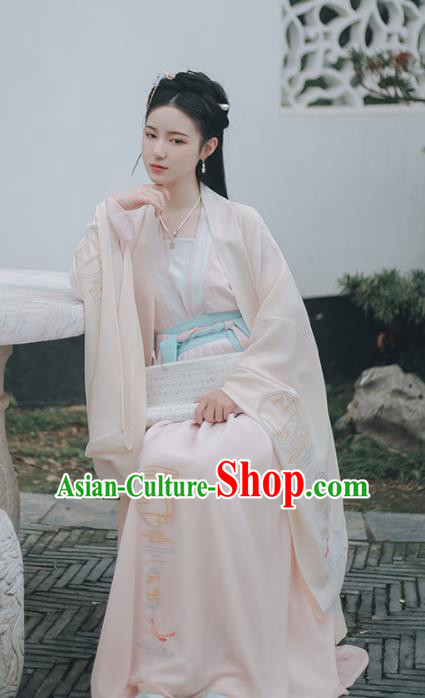 Chinese Ancient Song Dynasty Embroidered Hanfu Dress Traditional Drama Nobility Lady Historical Costume for Women
