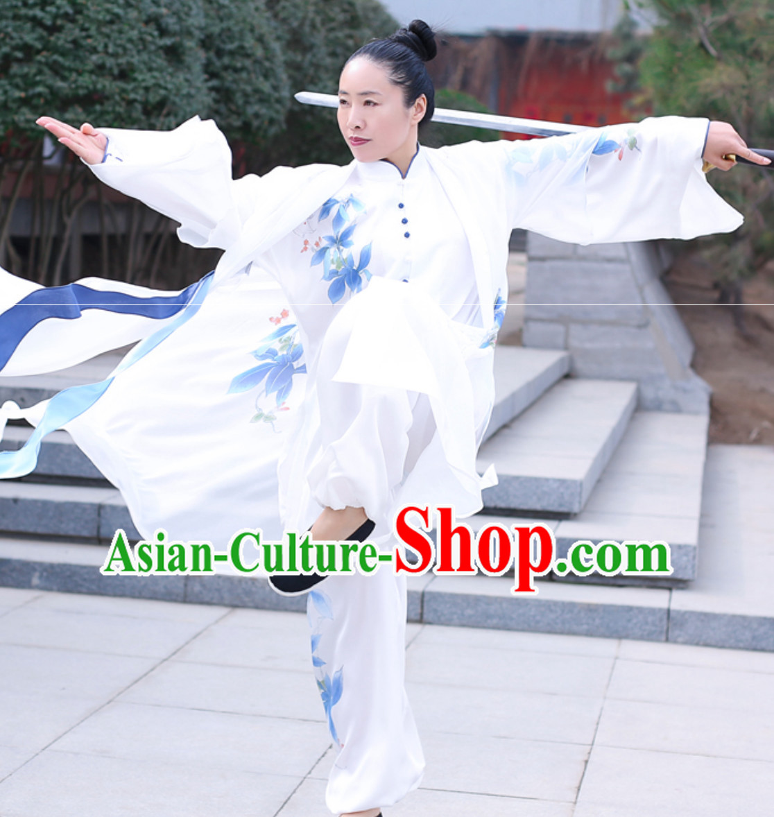 Top Chinese Traditional Competition Championship Tai Chi Taiji Kung Fu Wing Chun Kungfu Tai Ji Sword Gong Fu Master Stage Performance Suits Clothes Complete Set
