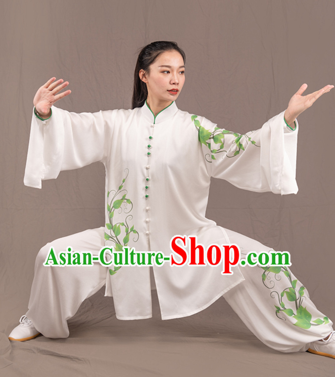 White Top Chinese Traditional Competition Championship Professional Tai Chi Uniforms Taiji Kung Fu Wing Chun Kungfu Tai Ji Sword Gong Fu Master Clothing Suits Clothes Complete Set for Women