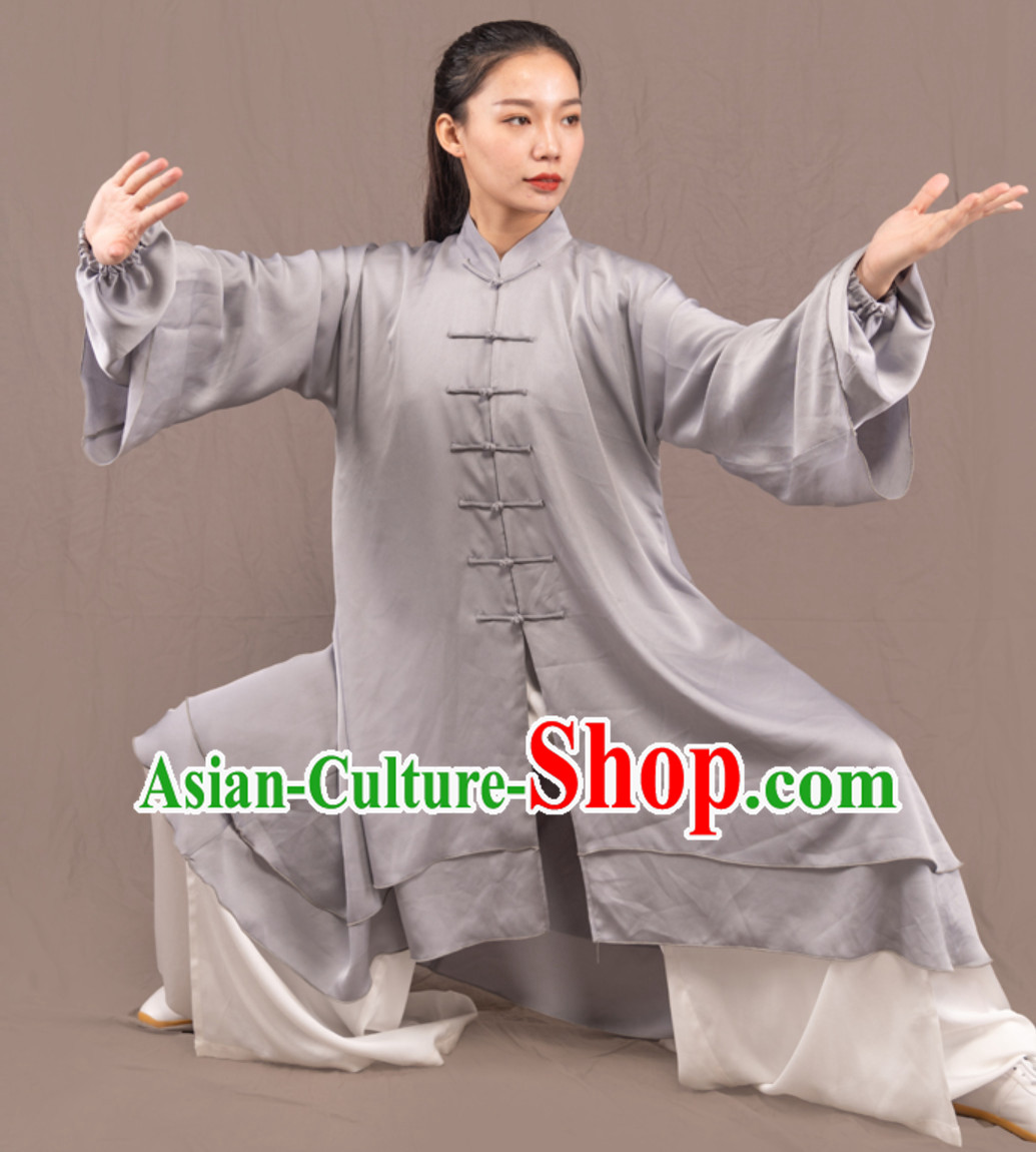 Top Chinese Traditional Competition Championship Professional Tai Chi Uniforms Taiji Kung Fu Wing Chun Kungfu Tai Ji Sword Gong Fu Master Clothing Suits Clothes Complete Set