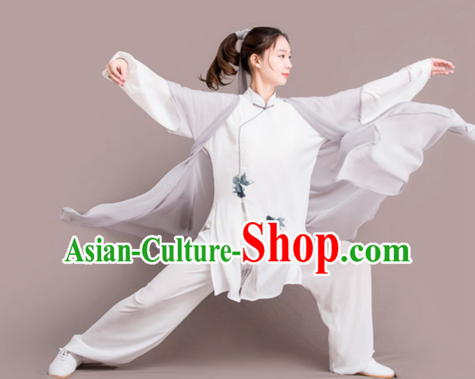Fish Good Meaning Top Chinese Classical Competition Championship Professional Tai Chi Uniforms Clothing and Mantle Complete Set