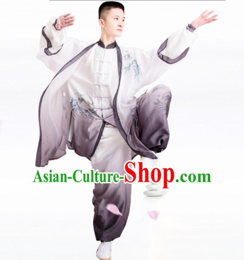 Eagle Good Meaning Top Chinese Classical Competition Championship Professional Tai Chi Uniforms Clothing and Mantle Complete Set for Men