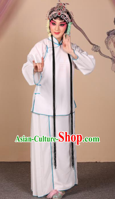 Handmade Chinese Beijing Opera White Dress Traditional Peking Opera Diva Costume for Women