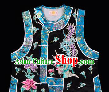 Handmade Chinese Beijing Opera Embroidered Black Vest Traditional Peking Opera Diva Costume for Women